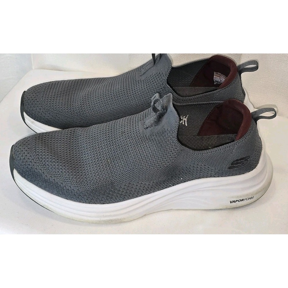 Skechers Vapor Foam Mens Grey Slip On Walking Shoes Stretch Fit Sneakers 12